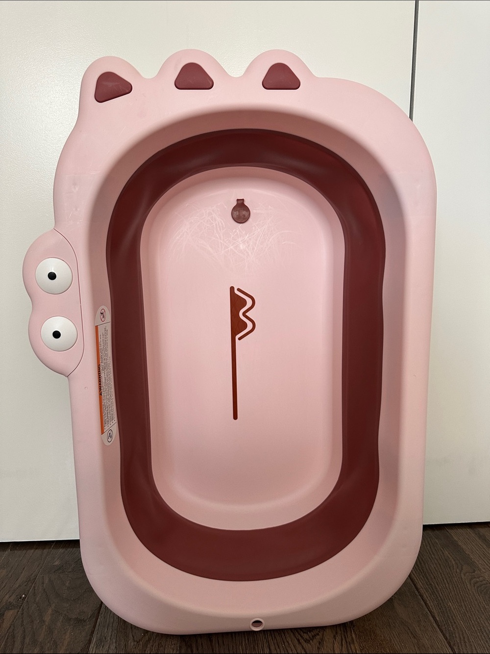 Pink Kids Bathtub with Maroon Insert - Cute Bath Tub for Toddlers